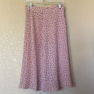 Floral mauve/Pink Midi Skirt